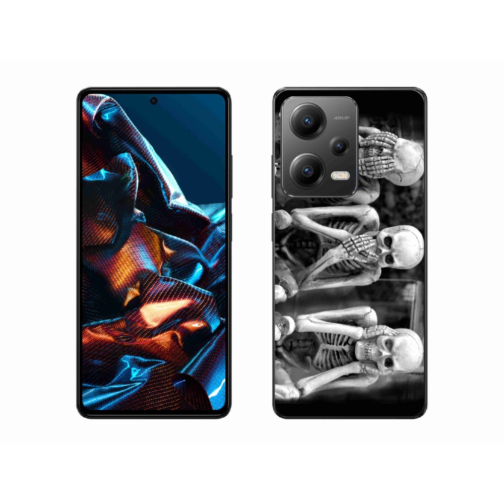 Gelový kryt mmCase na mobil Xiaomi Redmi Note 12 Pro 5G - kostlivci