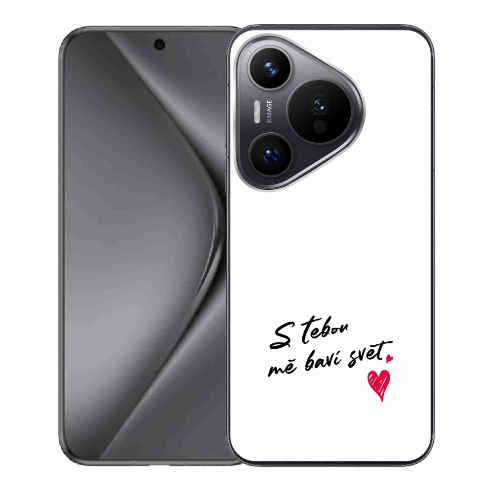 Gelový kryt mmCase na Huawei Pura 70 - zamilovaný text 1 bílé pozadí