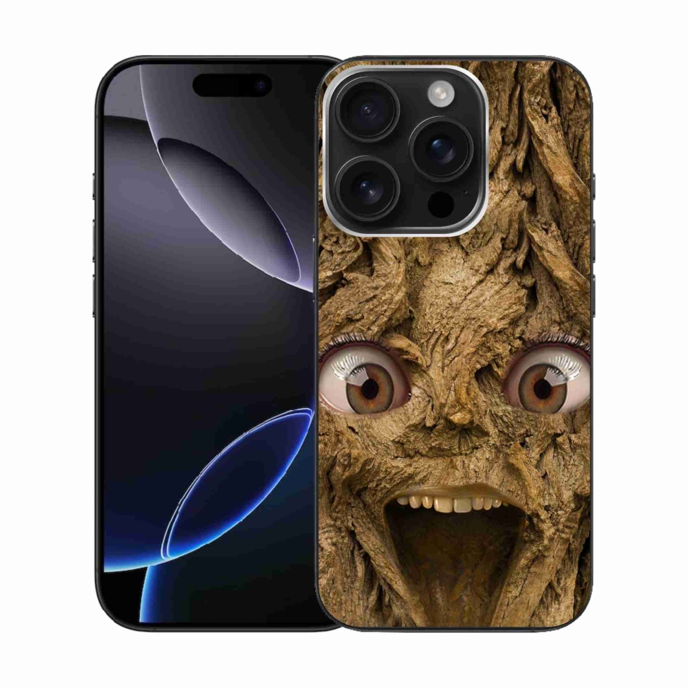 Gelový kryt mmCase na iPhone 16 Pro - veselý strom s očima