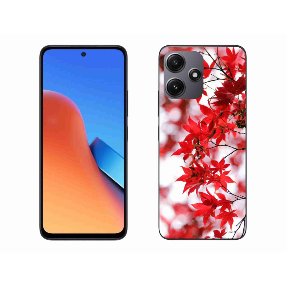 Gelový kryt mmCase na Xiaomi Redmi 12 5G - červené listy
