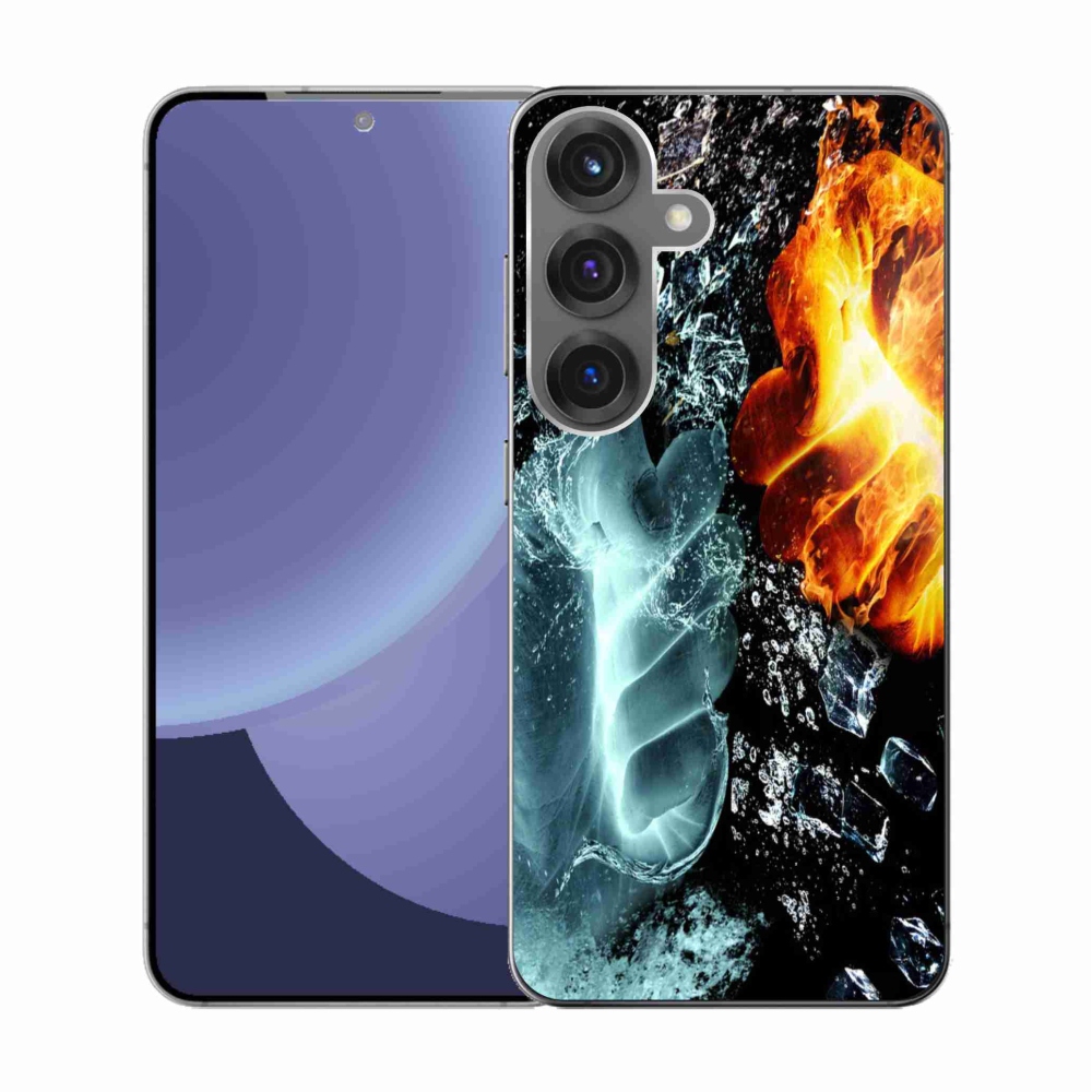 Gelový kryt mmCase na Samsung Galaxy S25 - voda a oheň