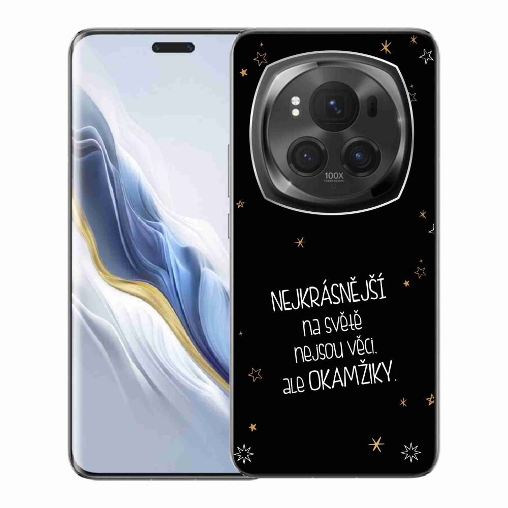 Gelový kryt mmCase na Honor Magic 6 Pro 5G - citát 4 černé pozadí