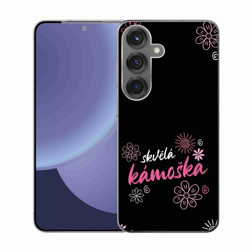 Gelový kryt mmCase na Samsung Galaxy S25 - skvělá kámoška černé pozadí