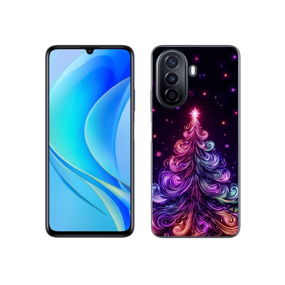 Gelový kryt mmCase na Huawei Nova Y70 - neonový vánoční stromek 1