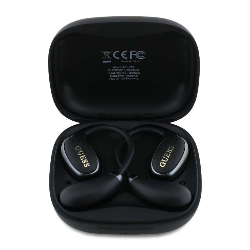 Guess Satin Classic Logo OWS Bezdrátová Sluchátka Black