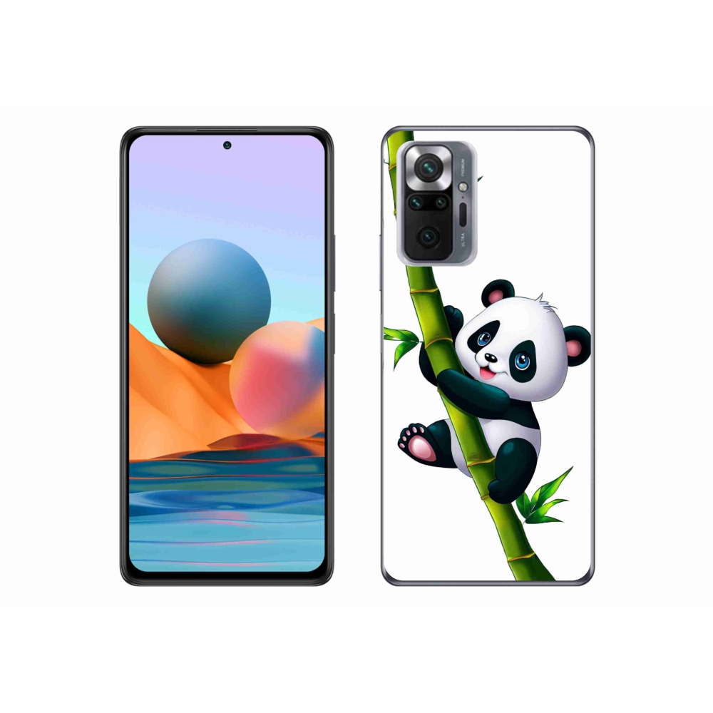 Gelový kryt mmCase na Xiaomi Redmi Note 10 Pro - panda na bambusu