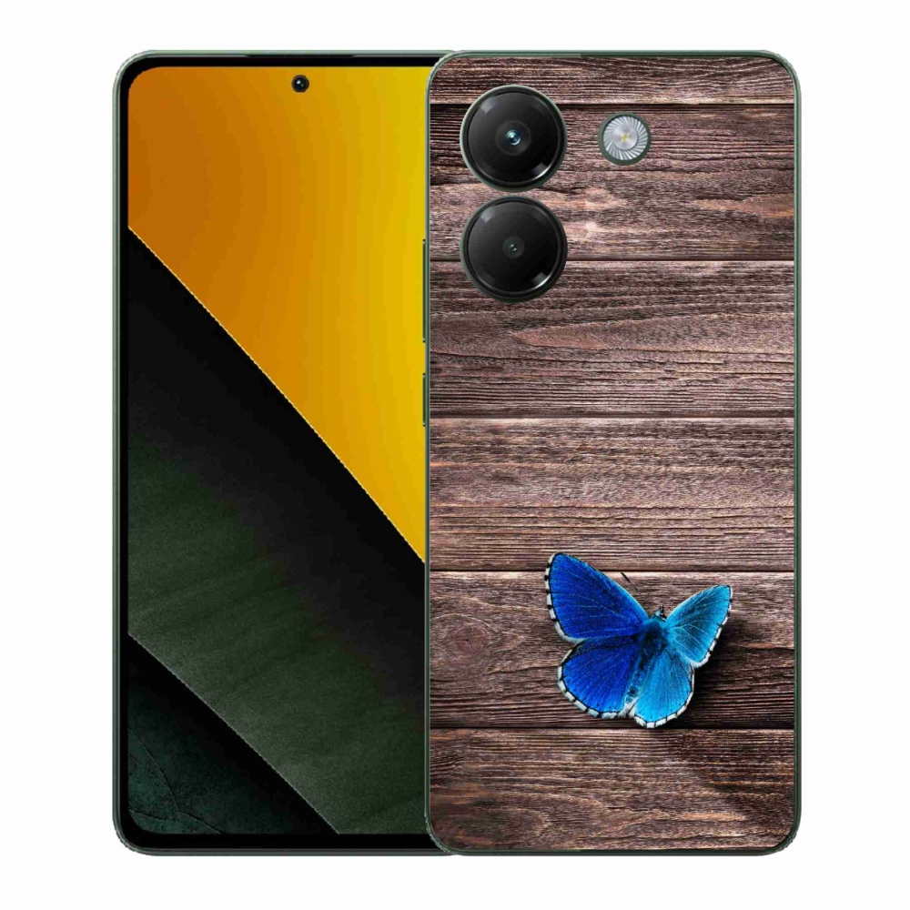 Gelový kryt mmCase na Xiaomi Poco M7 Pro 5G - modrý motýl 1