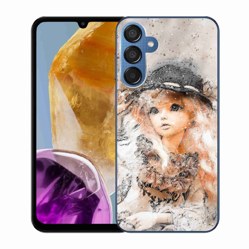 Gelový kryt mmCase na Samsung Galaxy M15 5G - holčička s kloboukem