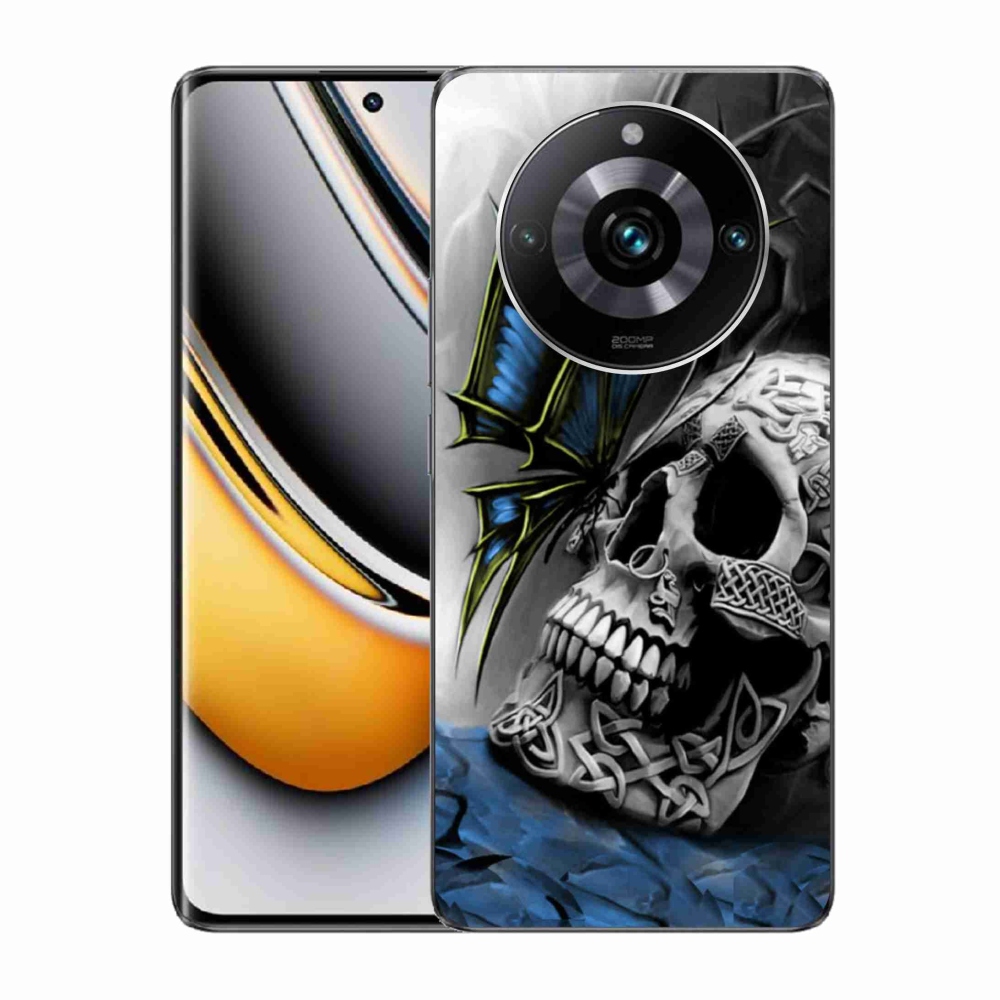 Gelový kryt mmCase na Realme 11 Pro/11 Pro+ - motýl a lebka