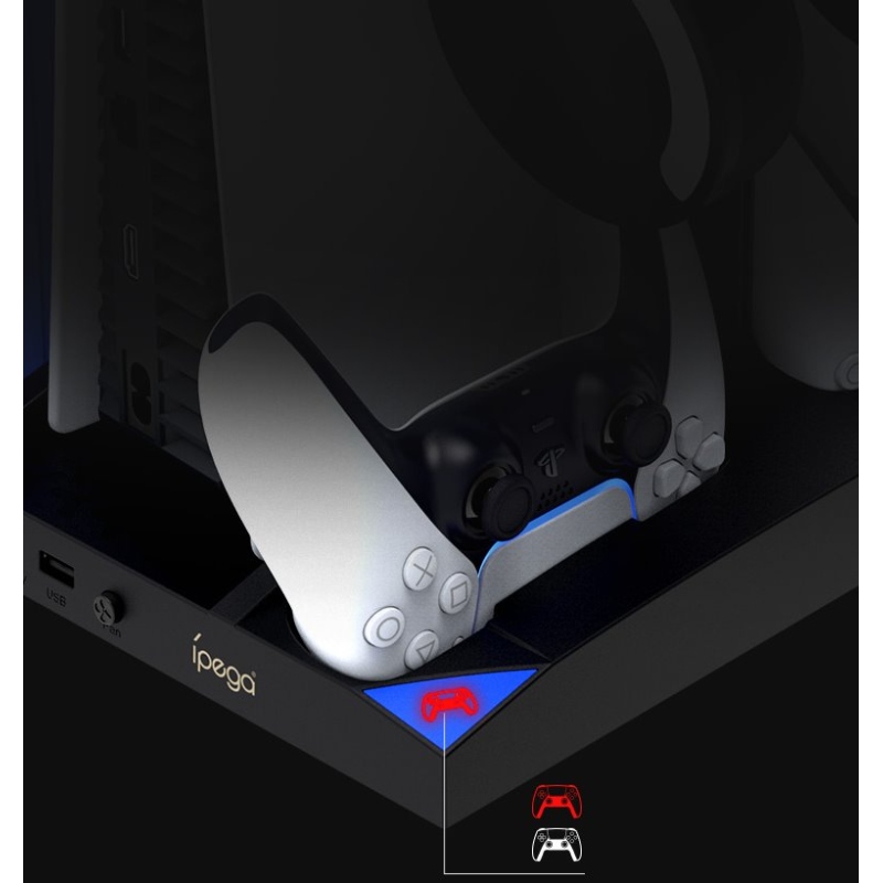 iPega P5013 Charger and Cooling Station pro PS5 a PS5 Controller Black