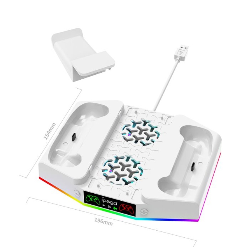 iPega XBS011S Multifunkční Nabíjecí RGB Stojan s Chlazením pro Xbox Series S + 2ks Baterií