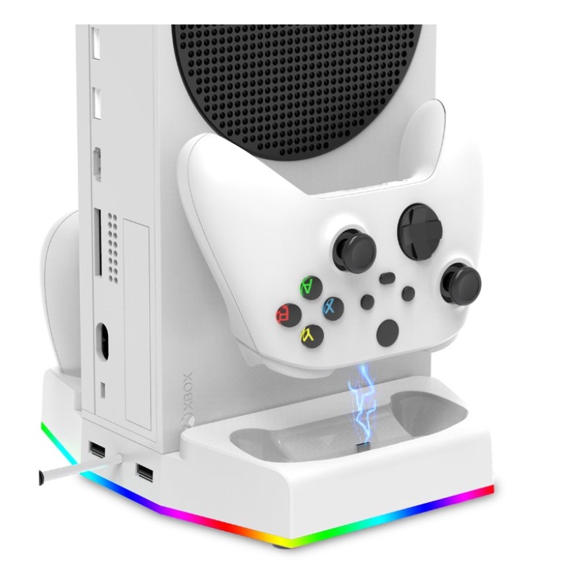 iPega XBS011S Multifunkční Nabíjecí RGB Stojan s Chlazením pro Xbox Series S + 2ks Baterií