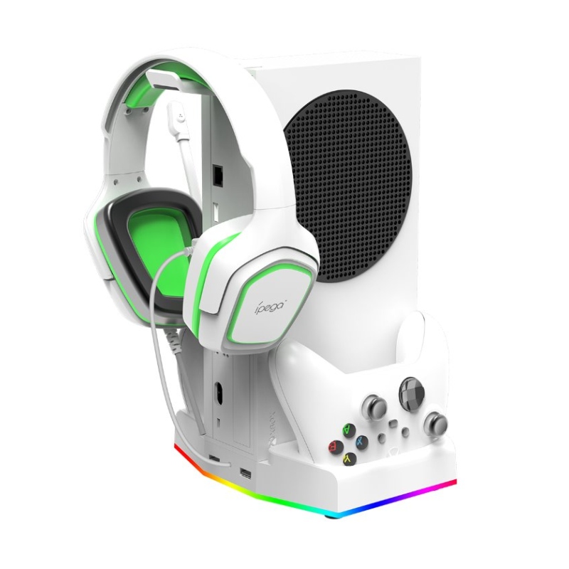 iPega XBS011S Multifunkční Nabíjecí RGB Stojan s Chlazením pro Xbox Series S + 2ks Baterií