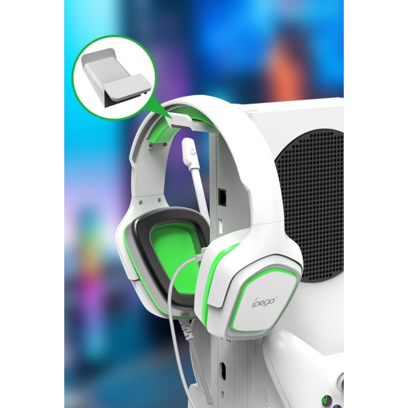 iPega XBS011S Multifunkční Nabíjecí RGB Stojan s Chlazením pro Xbox Series S + 2ks Baterií