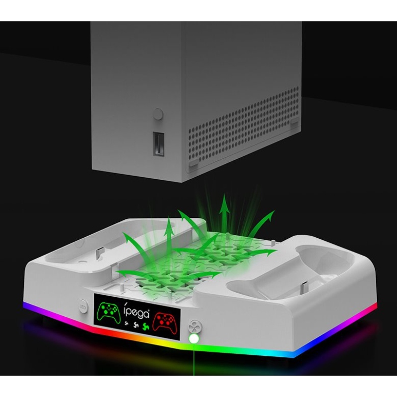 iPega XBS011S Multifunkční Nabíjecí RGB Stojan s Chlazením pro Xbox Series S + 2ks Baterií