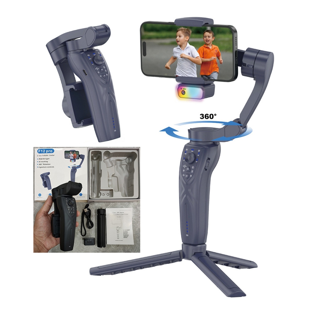 F12 Pro 3osý gimbal stabilizátor na mobil s AI sledováním