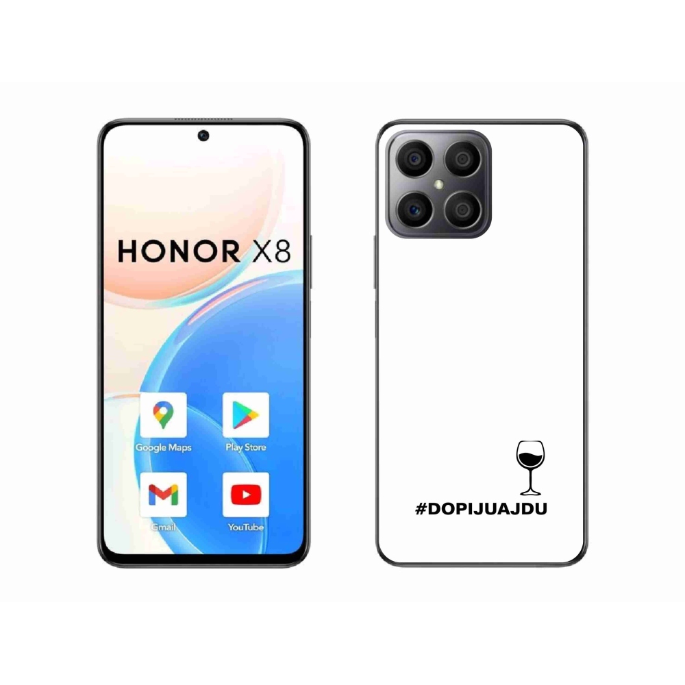 Gelový kryt mmCase na Honor X8 4G - vinný motiv bílé pozadí