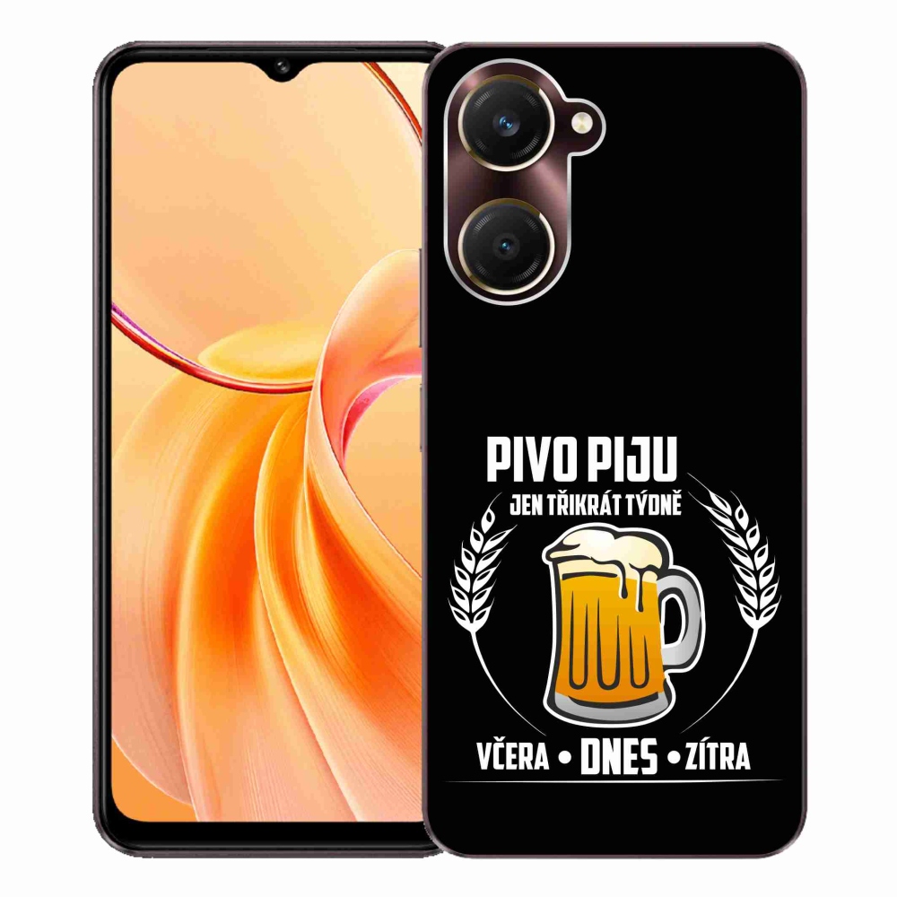 Gelový kryt mmCase na Vivo Y28s 5G - pivní motiv černé pozadí
