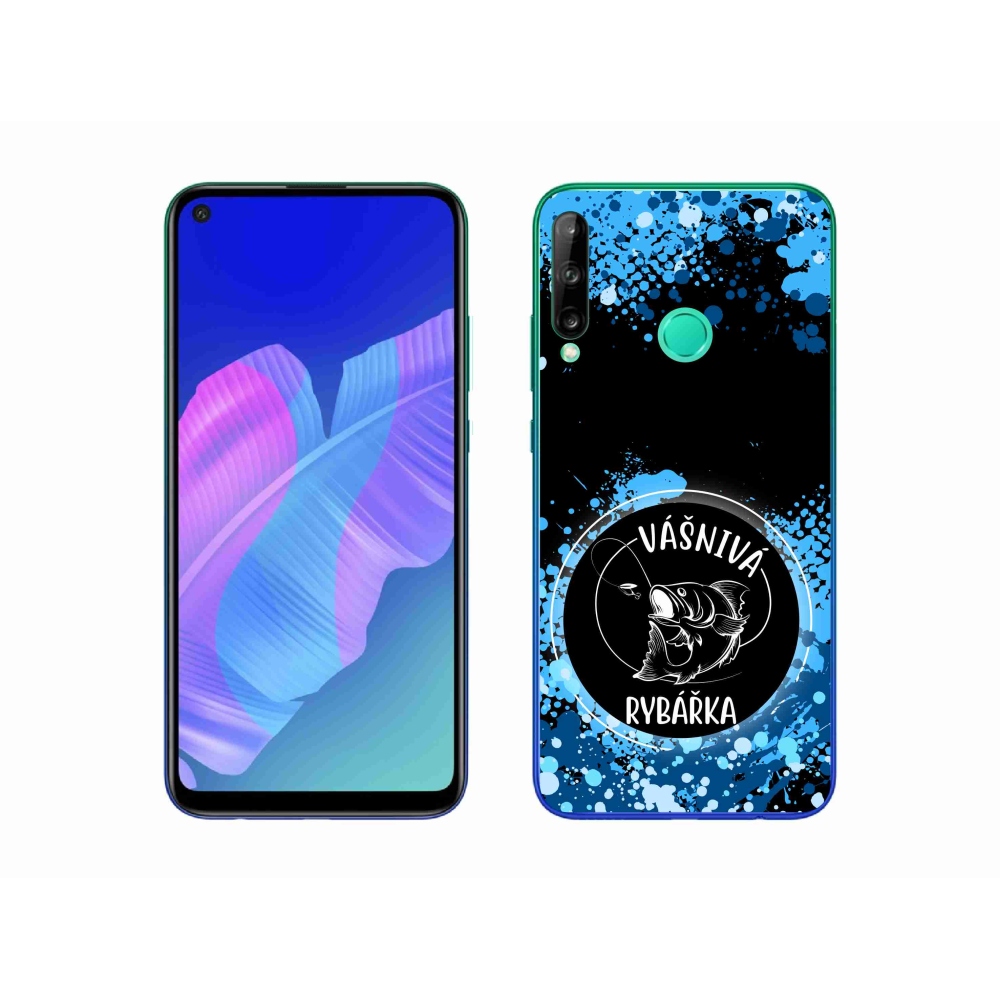 Gelový kryt mmCase na Huawei P40 Lite E - vášnivá rybářka černé pozadí