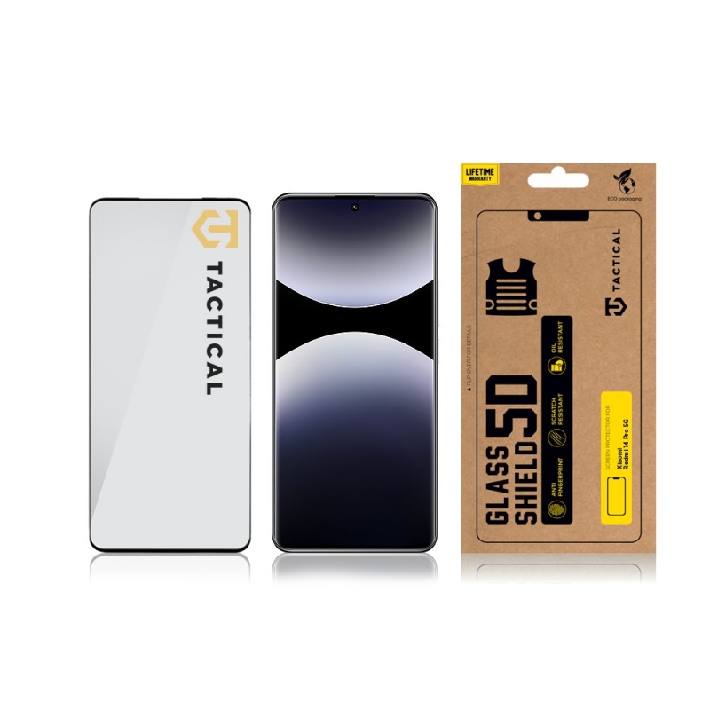 Tactical Glass Shield 5D sklo pro Xiaomi Redmi Note 14 Pro 4G/5G/Poco X7 5G Black 