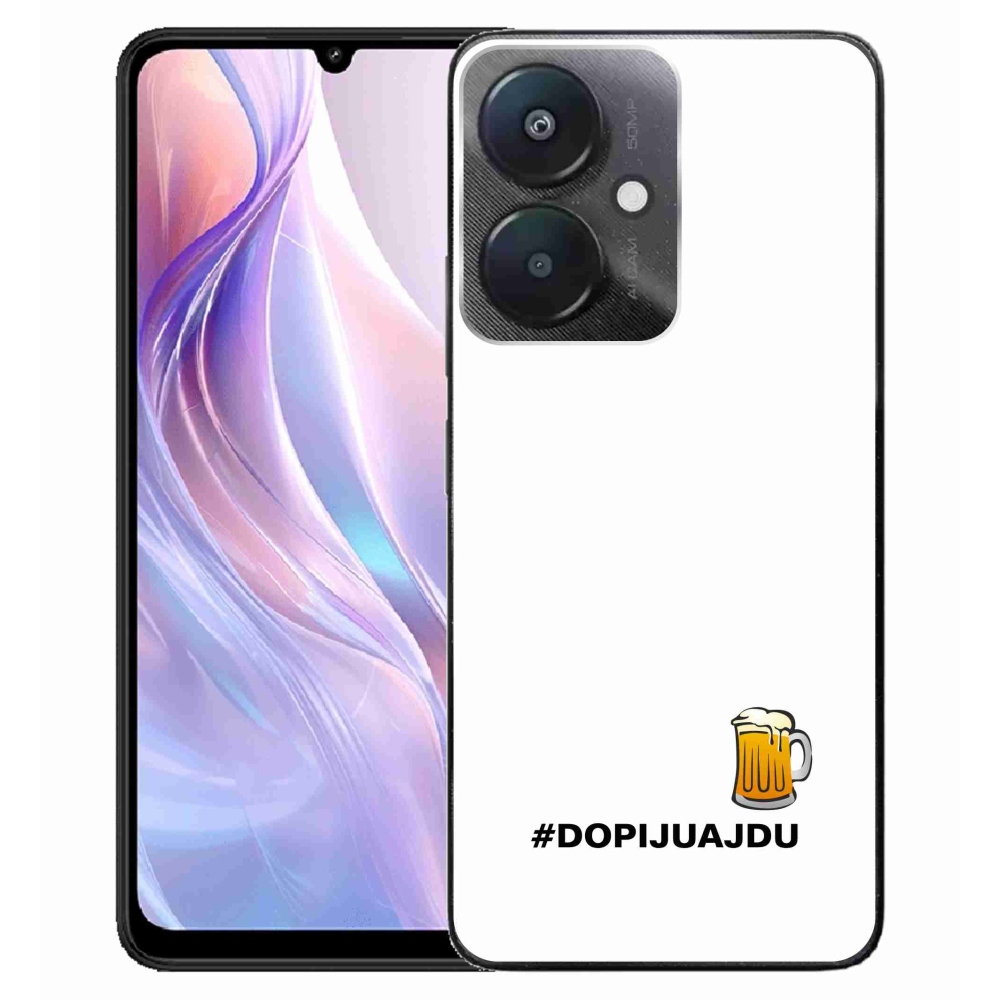 Gelový kryt mmCase na Xiaomi Redmi 13C 5G  - pivní motiv 1 bílé pozadí