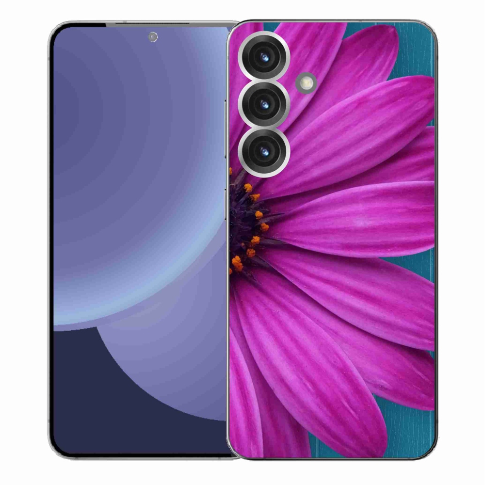 Gelový kryt mmCase na Samsung Galaxy S25+ - fialová kopretina