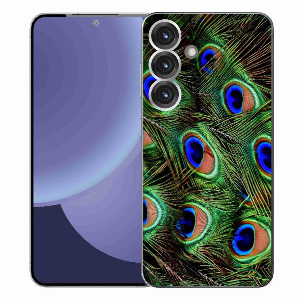Gelový kryt mmCase na Samsung Galaxy S25+ - paví peří