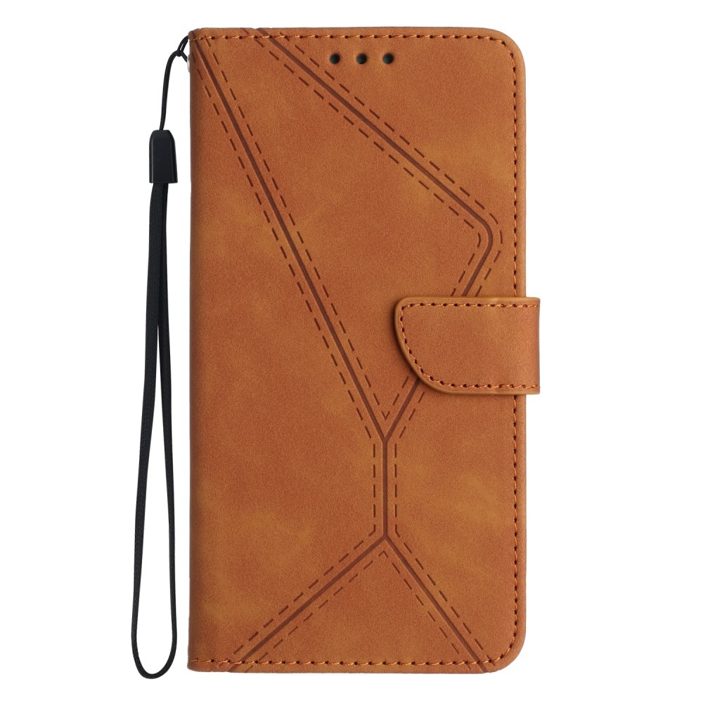 Linesy knížkové pouzdro na Xiaomi Redmi A5 (171.7x77.8x8.3mm) - hnědé