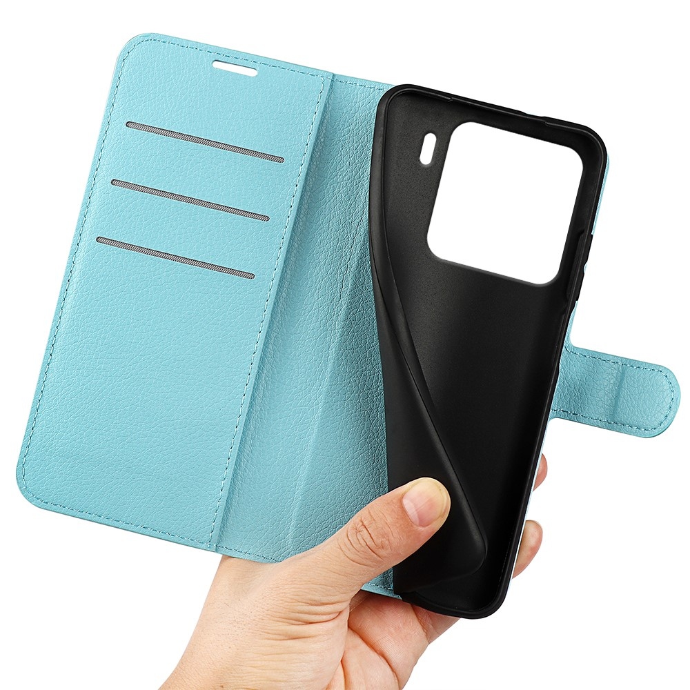 Litchi knížkové pouzdro na Xiaomi 15 - modré