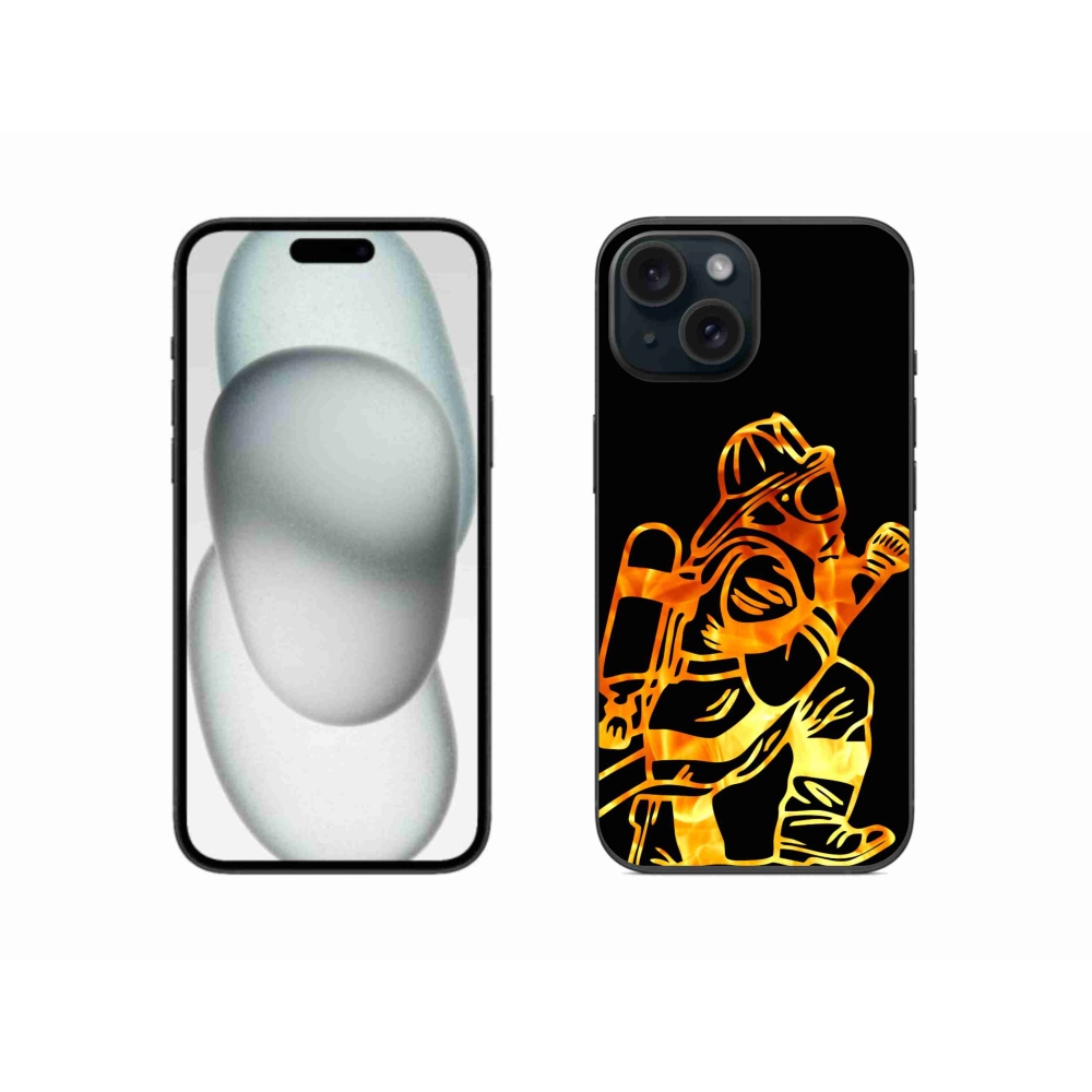 Gelový kryt mmCase na iPhone 15 - hasič 1