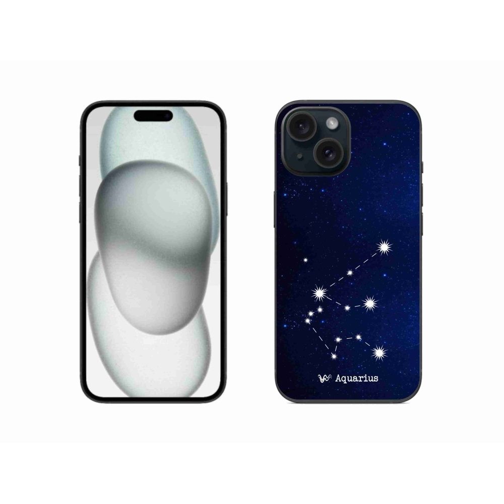 Gelový kryt mmCase na iPhone 15 - souhvězdí Vodnáře