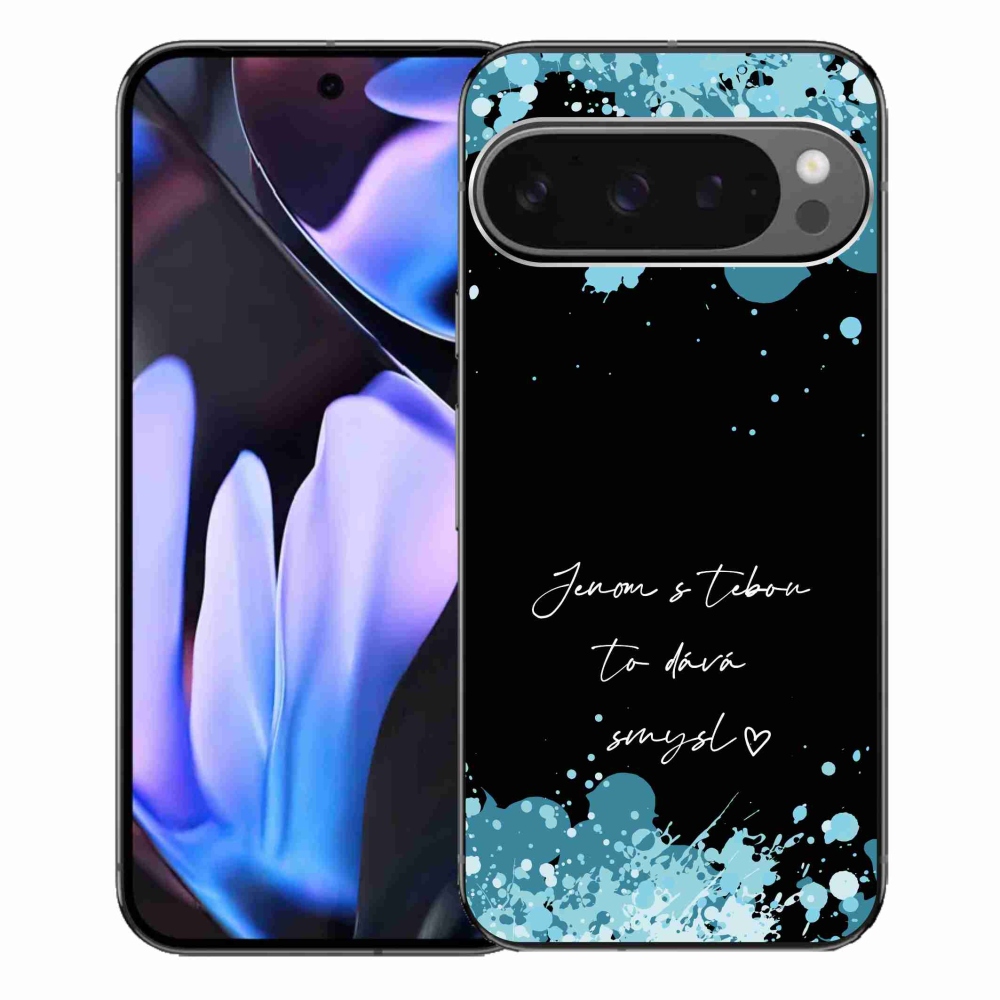 Gelový kryt mmCase na Google Pixel 9 Pro XL - zamilovaný text černé pozadí