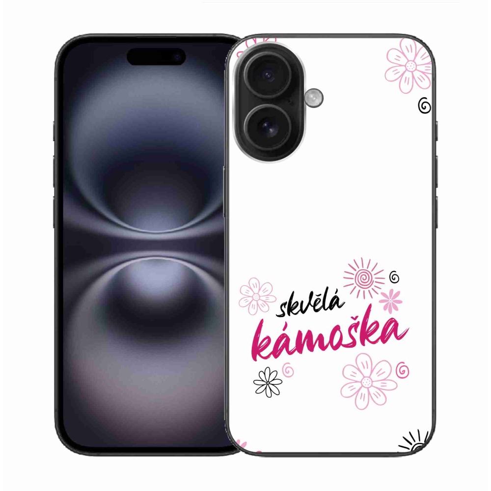 Gelový kryt mmCase na iPhone 16 - skvělá kámoška bílé pozadí