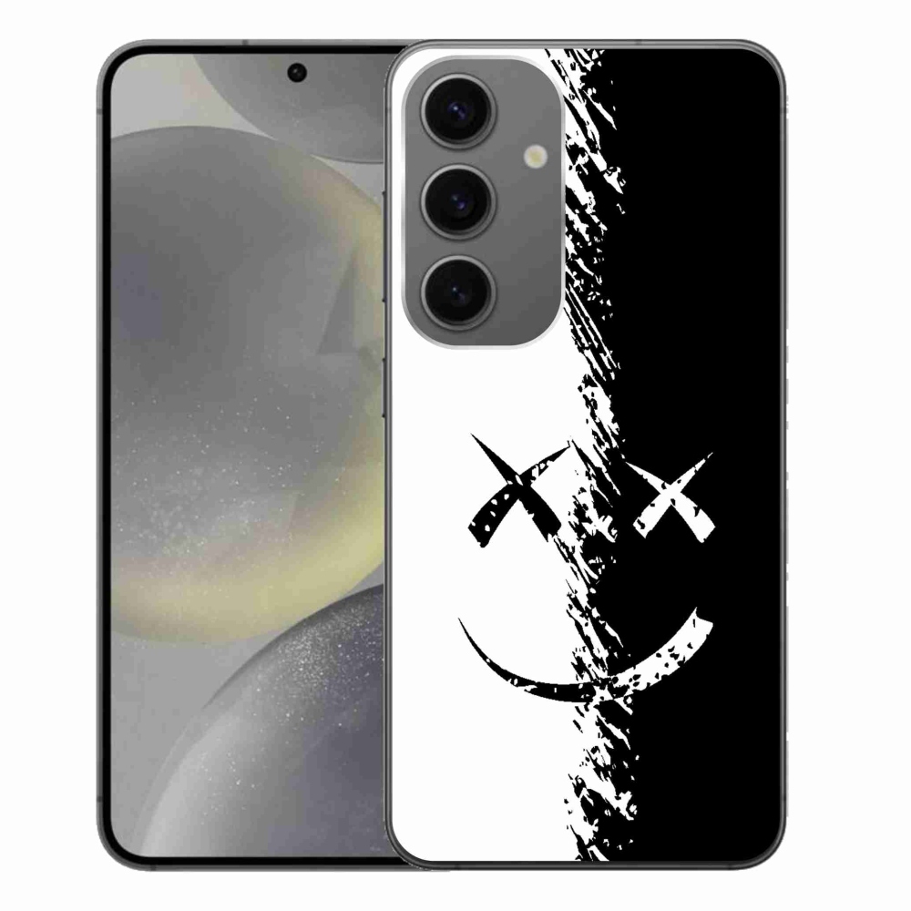 Gelový kryt mmCase na Samsung Galaxy S24+ - černobílý smajlík
