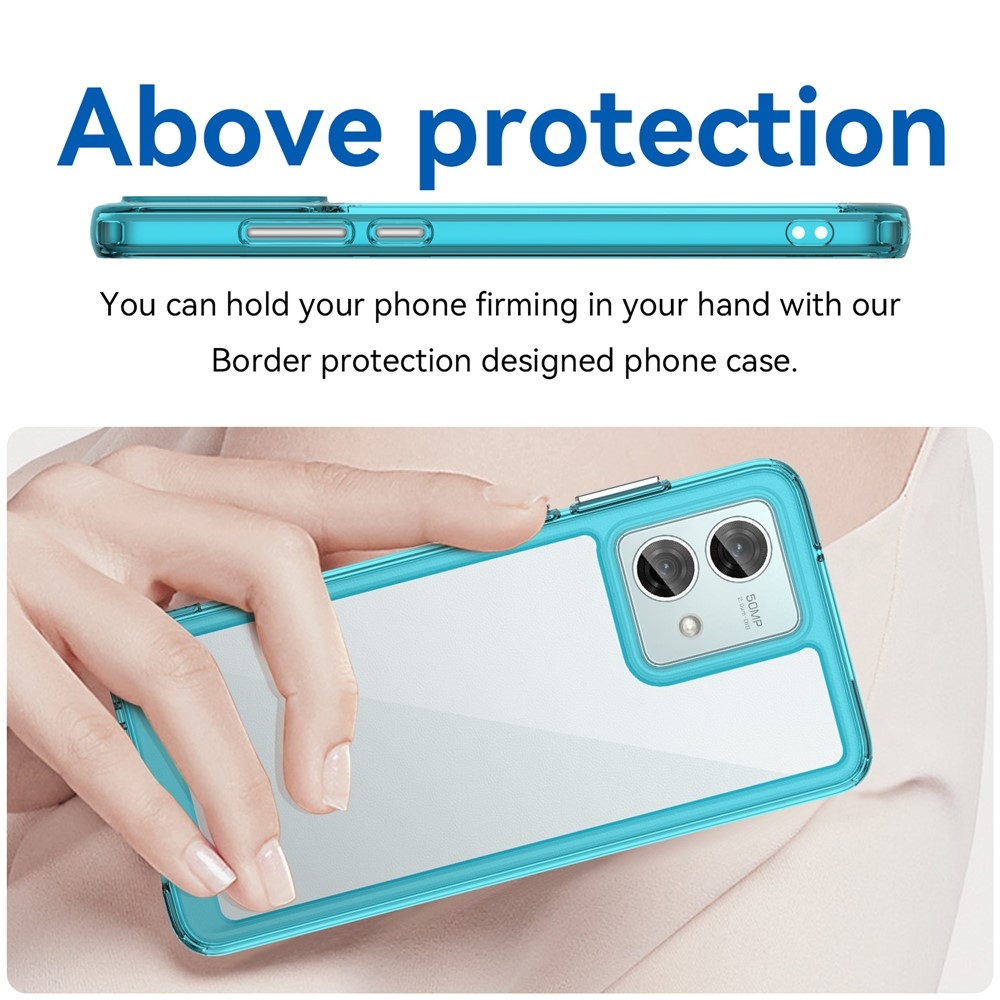 Gelový obal s pevnými zády na Motorola Moto G84 5G - světlemodrý