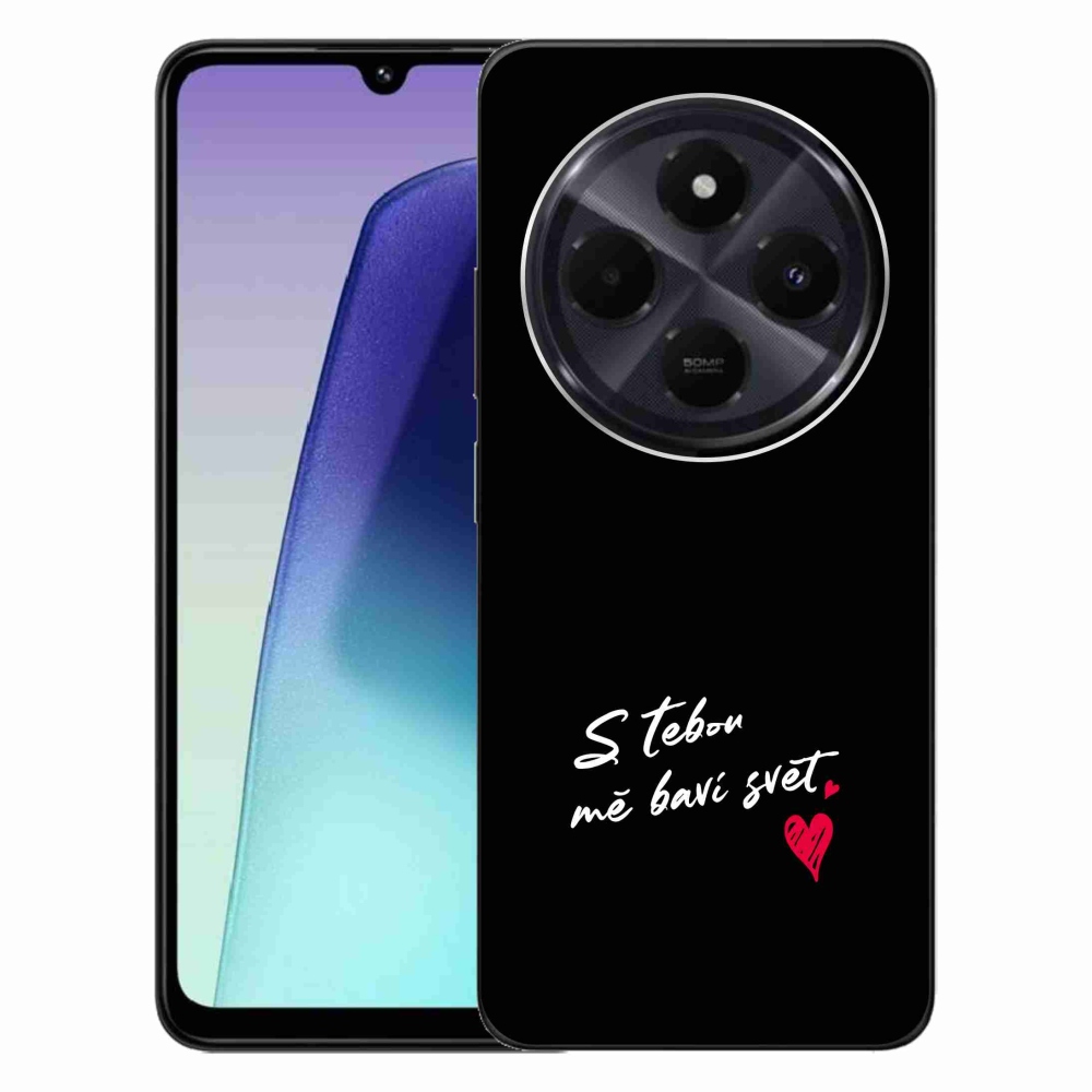 Gelový kryt mmCase na Xiaomi Redmi 14C/Poco C75 - zamilovaný text 1 černé pozadí
