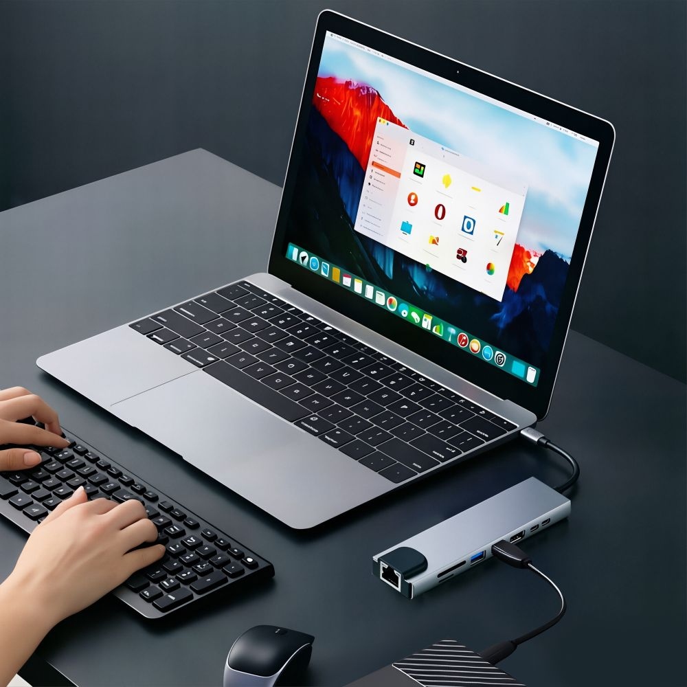 Tech-Protect HB09 USB-C adaptér 8v1 s HDMI, USB, RJ45 a čtečkou karet