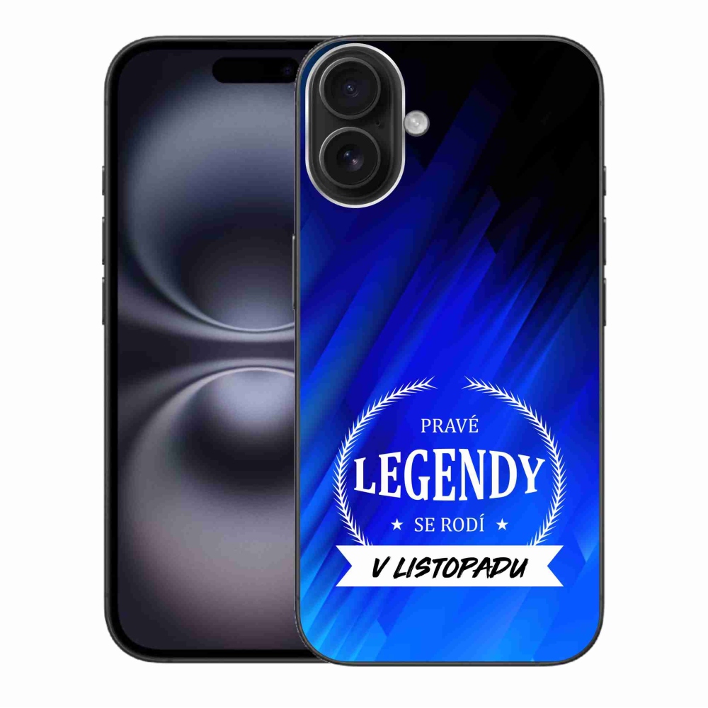 Gelový kryt mmCase na iPhone 16 Plus - legendy v listopadu modré pozadí