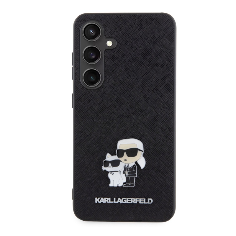 Karl Lagerfeld PU Saffiano Metal Karl and Choupette Zadní Kryt pro Samsung Galaxy S24 Black