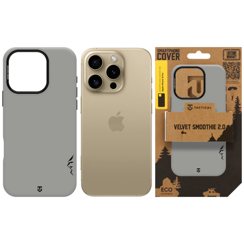 Tactical MagForce Velvet Smoothie 2.0 Kryt pro Apple iPhone 16 Pro Foggy