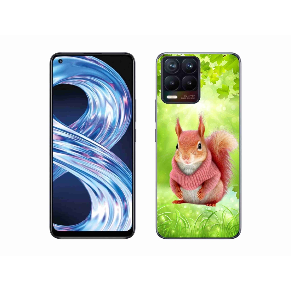 Gelový kryt mmCase na Realme 8 Pro - veverka ve svetru