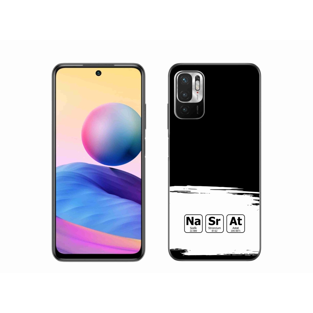 Gelový kryt mmCase na Xiaomi Poco M3 Pro/5G - chemické prvky bíločerné pozadí