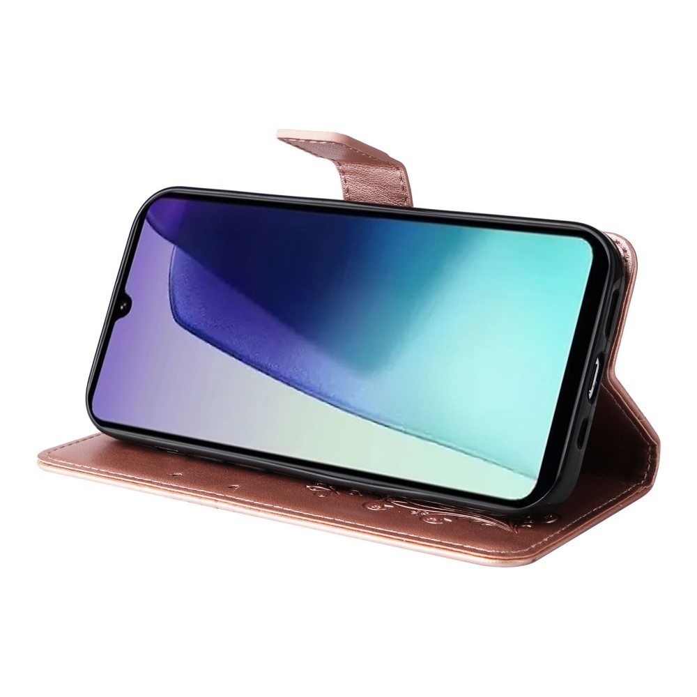 Big Butterfly knížkové pouzdro na Xiaomi Redmi 14C/Poco C75 - růžovozlaté