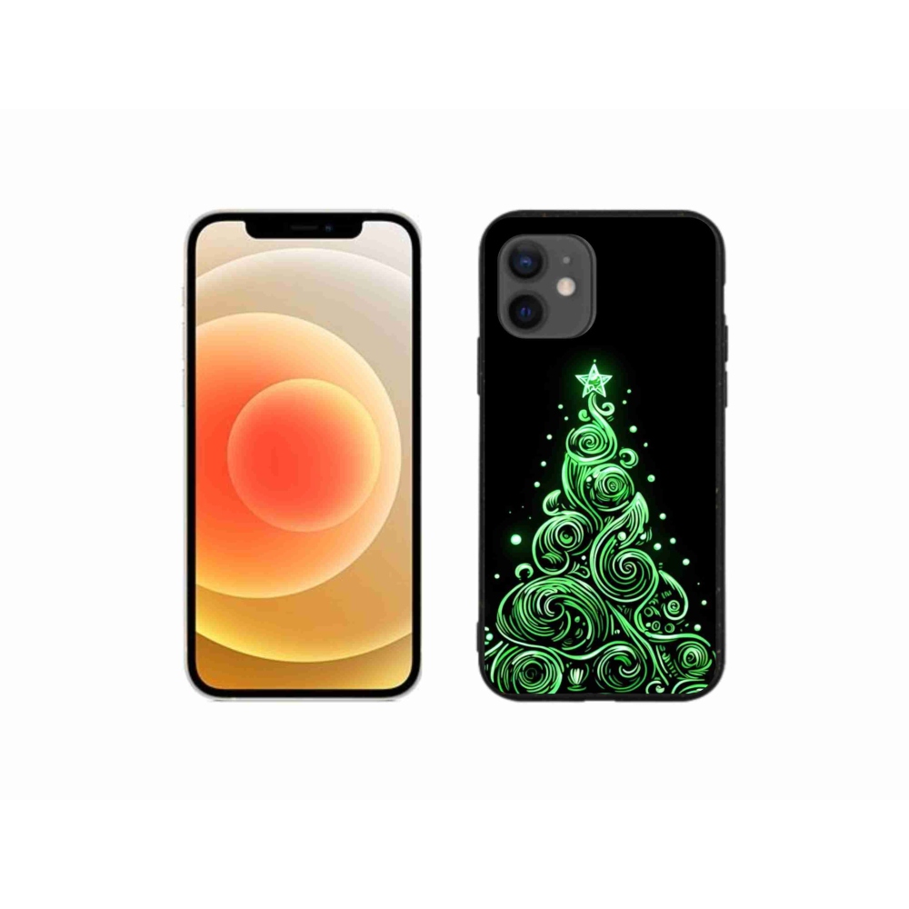 Gelový kryt mmCase na iPhone 12 mini - neonový vánoční stromek 3