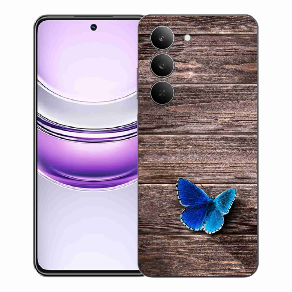 Gelový kryt mmCase na Realme 14x 5G - modrý motýl 1