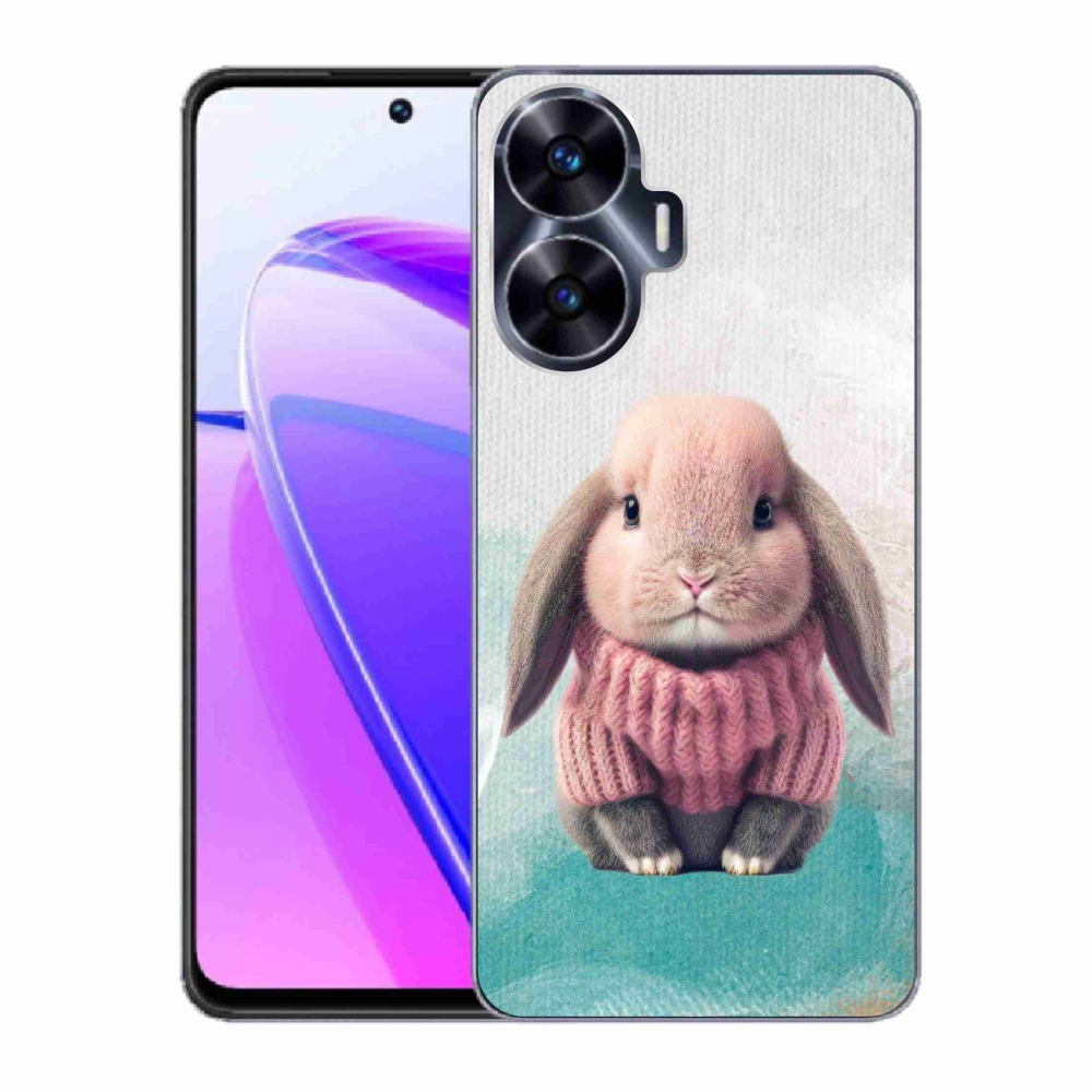 Gelový kryt mmCase na Realme C55 - králíček ve svetru