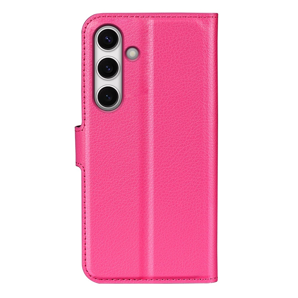 Litchi knížkové pouzdro na Samsung Galaxy S24 FE - rose