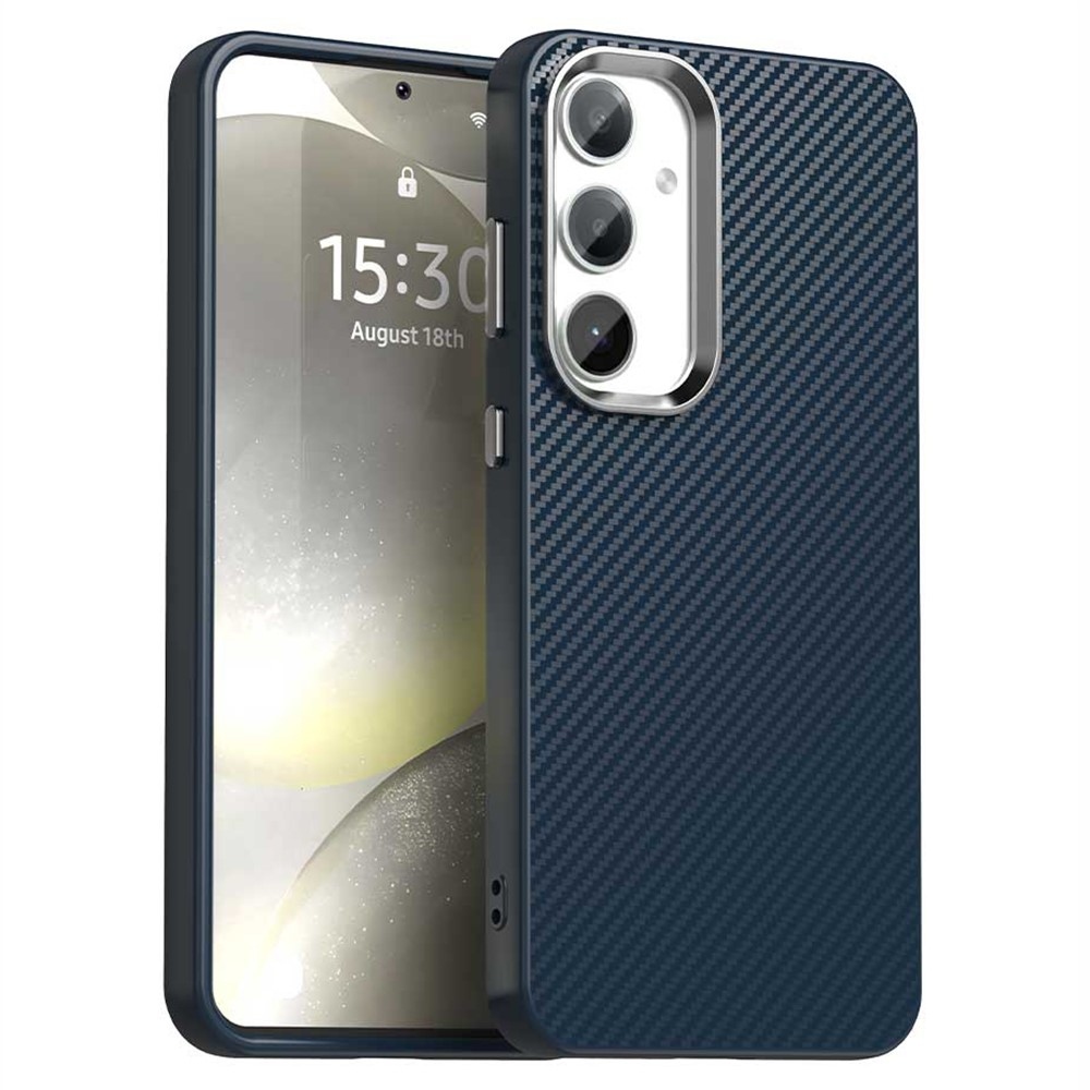 Texture Fiber odolný kryt na Samsung Galaxy S25 - modrý