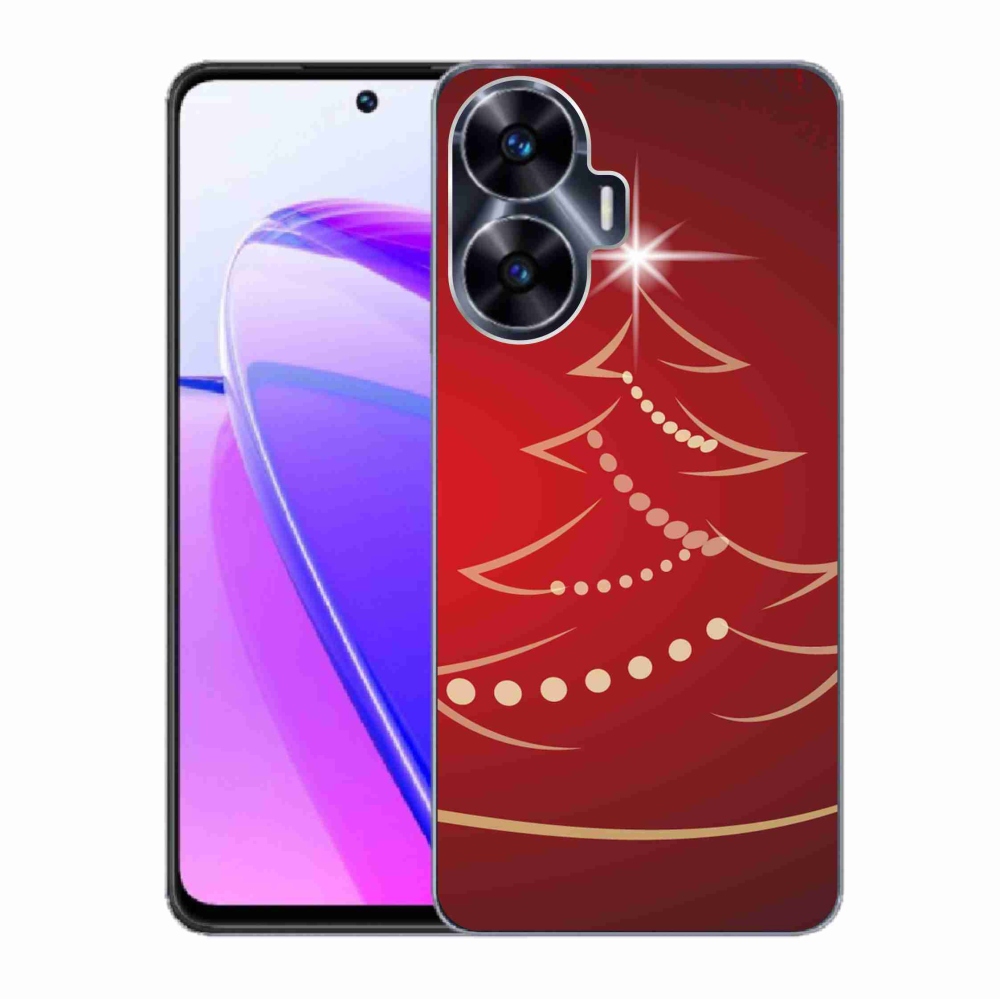 Gelový kryt mmCase na Realme C55 - kreslený vánoční stromek