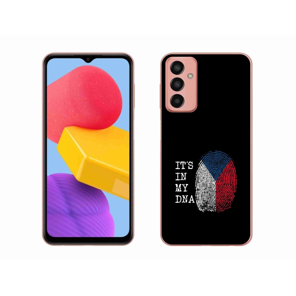 Gelový kryt mmCase na Samsung Galaxy M13 - vlajka otisk prstu černé pozadí